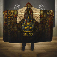 Anubis Egypt Hooded Blanket with Ancient Hieroglyph Pharaoh Spirit