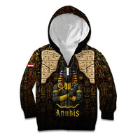 Anubis Egypt Kid Hoodie with Ancient Hieroglyph Pharaoh Spirit