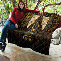 Anubis Egypt Quilt with Ancient Hieroglyph Pharaoh Spirit