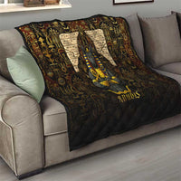 Anubis Egypt Quilt with Ancient Hieroglyph Pharaoh Spirit