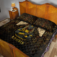 Anubis Egypt Quilt Bed Set with Ancient Hieroglyph Pharaoh Spirit