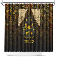Anubis Egypt Shower Curtain with Ancient Hieroglyph Pharaoh Spirit