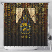 Anubis Egypt Shower Curtain with Ancient Hieroglyph Pharaoh Spirit