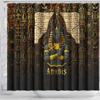 Anubis Egypt Shower Curtain with Ancient Hieroglyph Pharaoh Spirit