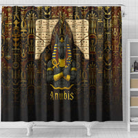 Anubis Egypt Shower Curtain with Ancient Hieroglyph Pharaoh Spirit