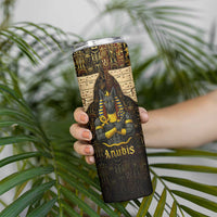 Anubis Egypt Skinny Tumbler with Ancient Hieroglyph Pharaoh Spirit
