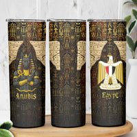 Anubis Egypt Skinny Tumbler with Ancient Hieroglyph Pharaoh Spirit