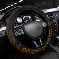 Anubis Egypt Steering Wheel Cover with Ancient Hieroglyph Pharaoh Spirit