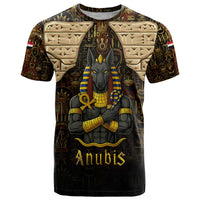 Anubis Egypt T Shirt with Ancient Hieroglyph Pharaoh Spirit