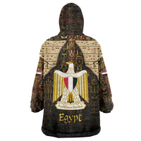 Anubis Egypt Wearable Blanket Hoodie with Ancient Hieroglyph Pharaoh Spirit