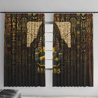 Anubis Egypt Window Curtain with Ancient Hieroglyph Pharaoh Spirit