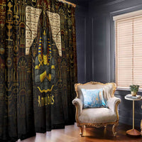 Anubis Egypt Window Curtain with Ancient Hieroglyph Pharaoh Spirit