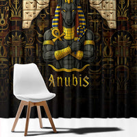 Anubis Egypt Window Curtain with Ancient Hieroglyph Pharaoh Spirit