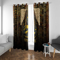 Anubis Egypt Window Curtain with Ancient Hieroglyph Pharaoh Spirit