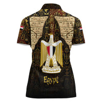 Anubis Egypt Women Polo Shirt with Ancient Hieroglyph Pharaoh Spirit