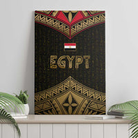 Ankh Eye of Horus Egypt Canvas Wall Art with Ancient Black Gold Hieroglyph Spirit