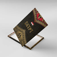 Ankh Eye of Horus Egypt Canvas Wall Art with Ancient Black Gold Hieroglyph Spirit