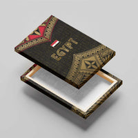 Ankh Eye of Horus Egypt Canvas Wall Art with Ancient Black Gold Hieroglyph Spirit