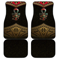Ankh Eye of Horus Egypt Car Mats with Ancient Black Gold Hieroglyph Spirit