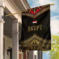 Ankh Eye of Horus Egypt Garden Flag with Ancient Black Gold Hieroglyph Spirit