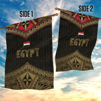 Ankh Eye of Horus Egypt Garden Flag with Ancient Black Gold Hieroglyph Spirit