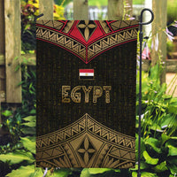 Ankh Eye of Horus Egypt Garden Flag with Ancient Black Gold Hieroglyph Spirit