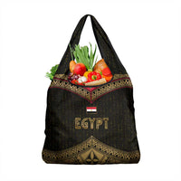 Ankh Eye of Horus Egypt Grocery Bag with Ancient Black Gold Hieroglyph Spirit