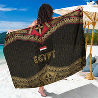 Ankh Eye of Horus Egypt Sarong with Ancient Black Gold Hieroglyph Spirit