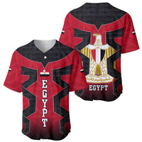 Egypt Flag Emblem Baseball Jersey with Red Black Bold Spirit