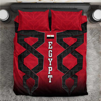 Egypt Flag Emblem Bedding Set with Red Black Bold Spirit