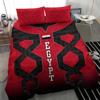 Egypt Flag Emblem Bedding Set with Red Black Bold Spirit