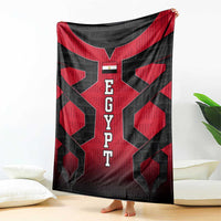Egypt Flag Emblem Blanket with Red Black Bold Spirit