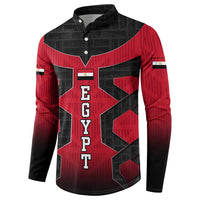 Egypt Flag Emblem Button Sweatshirt with Red Black Bold Spirit