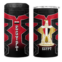 Egypt Flag Emblem 4 in 1 Can Cooler Tumbler with Red Black Bold Spirit