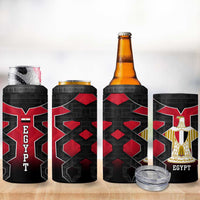 Egypt Flag Emblem 4 in 1 Can Cooler Tumbler with Red Black Bold Spirit