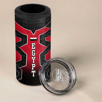 Egypt Flag Emblem 4 in 1 Can Cooler Tumbler with Red Black Bold Spirit