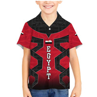 Egypt Flag Emblem Family Matching Mermaid Dress and Hawaiian Shirt with Red Black Bold Spirit