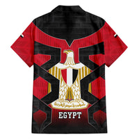 Egypt Flag Emblem Family Matching Off The Shoulder Long Sleeve Dress and Hawaiian Shirt with Red Black Bold Spirit