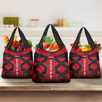 Egypt Flag Emblem Grocery Bag with Red Black Bold Spirit