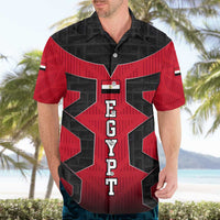 Egypt Flag Emblem Hawaiian Shirt with Red Black Bold Spirit