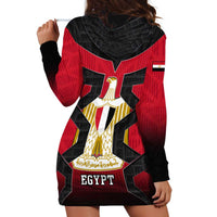 Egypt Flag Emblem Hoodie Dress with Red Black Bold Spirit