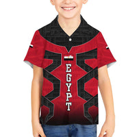 Egypt Flag Emblem Kid Hawaiian Shirt with Red Black Bold Spirit