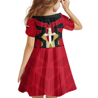 Egypt Flag Emblem Kid Short Sleeve Dress with Red Black Bold Spirit