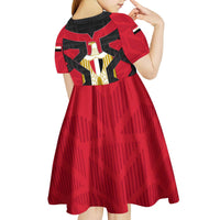 Egypt Flag Emblem Kid Short Sleeve Dress with Red Black Bold Spirit