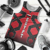 Egypt Flag Emblem Men Tank Top with Red Black Bold Spirit