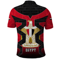 Egypt Flag Emblem Polo Shirt with Red Black Bold Spirit