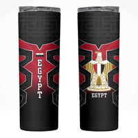 Egypt Flag Emblem Skinny Tumbler with Red Black Bold Spirit