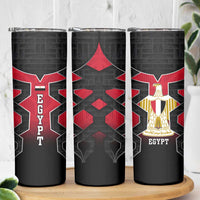Egypt Flag Emblem Skinny Tumbler with Red Black Bold Spirit