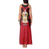 Egypt Flag Emblem Tank Maxi Dress with Red Black Bold Spirit