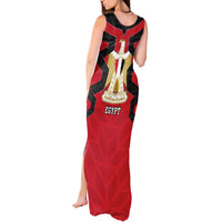 Egypt Flag Emblem Tank Maxi Dress with Red Black Bold Spirit